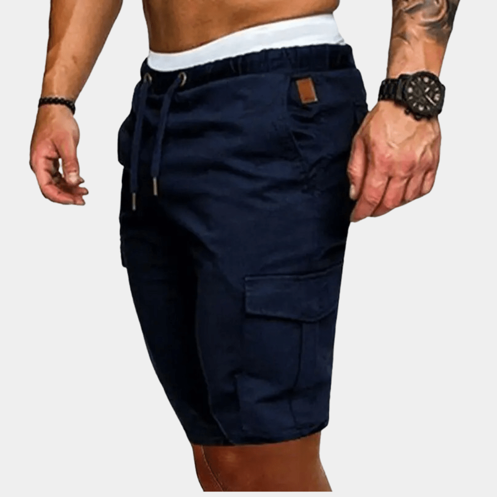 Men's Cargo Shorts — Drawstring Waist Relaxed Fit Multi - Pocket - Hudson Harper - Men Shorts