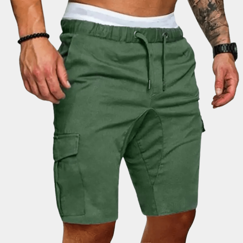 Men's Cargo Shorts — Drawstring Waist Relaxed Fit Multi - Pocket - Hudson Harper - Men Shorts