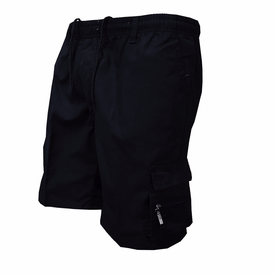 Men's Cargo Shorts — Elastic Drawstring Waist Zipper Pocket Design - Hudson Harper - Men Shorts