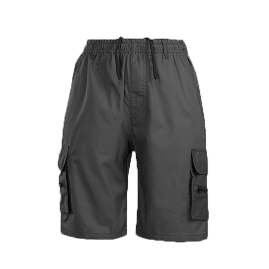 Men's Cargo Shorts — Elastic Drawstring Waist Zipper Pocket Design - Hudson Harper - Men Shorts