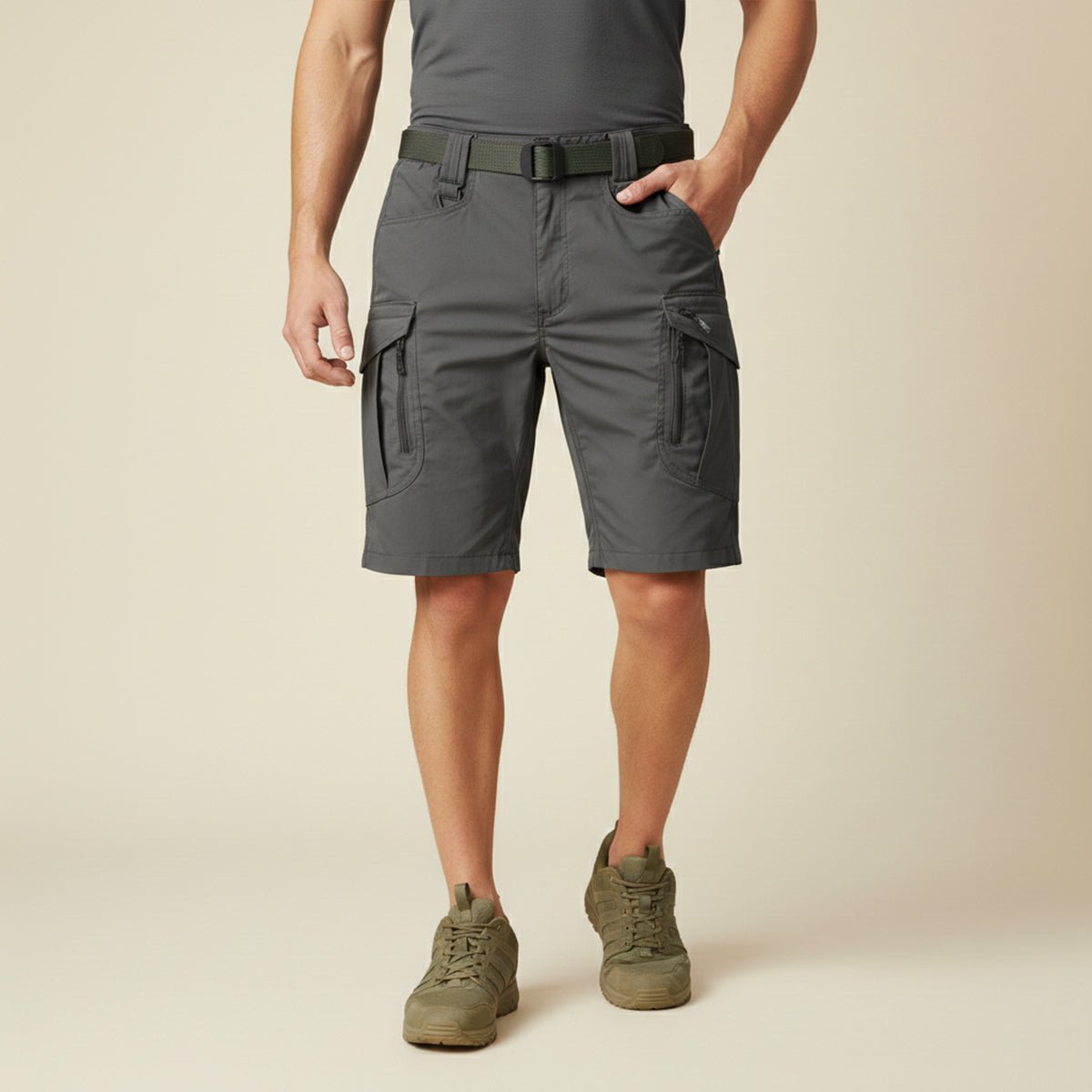 Men's Cargo Shorts — Regular Fit Multi - Pocket Tactical Design - Hudson Harper - Men Short