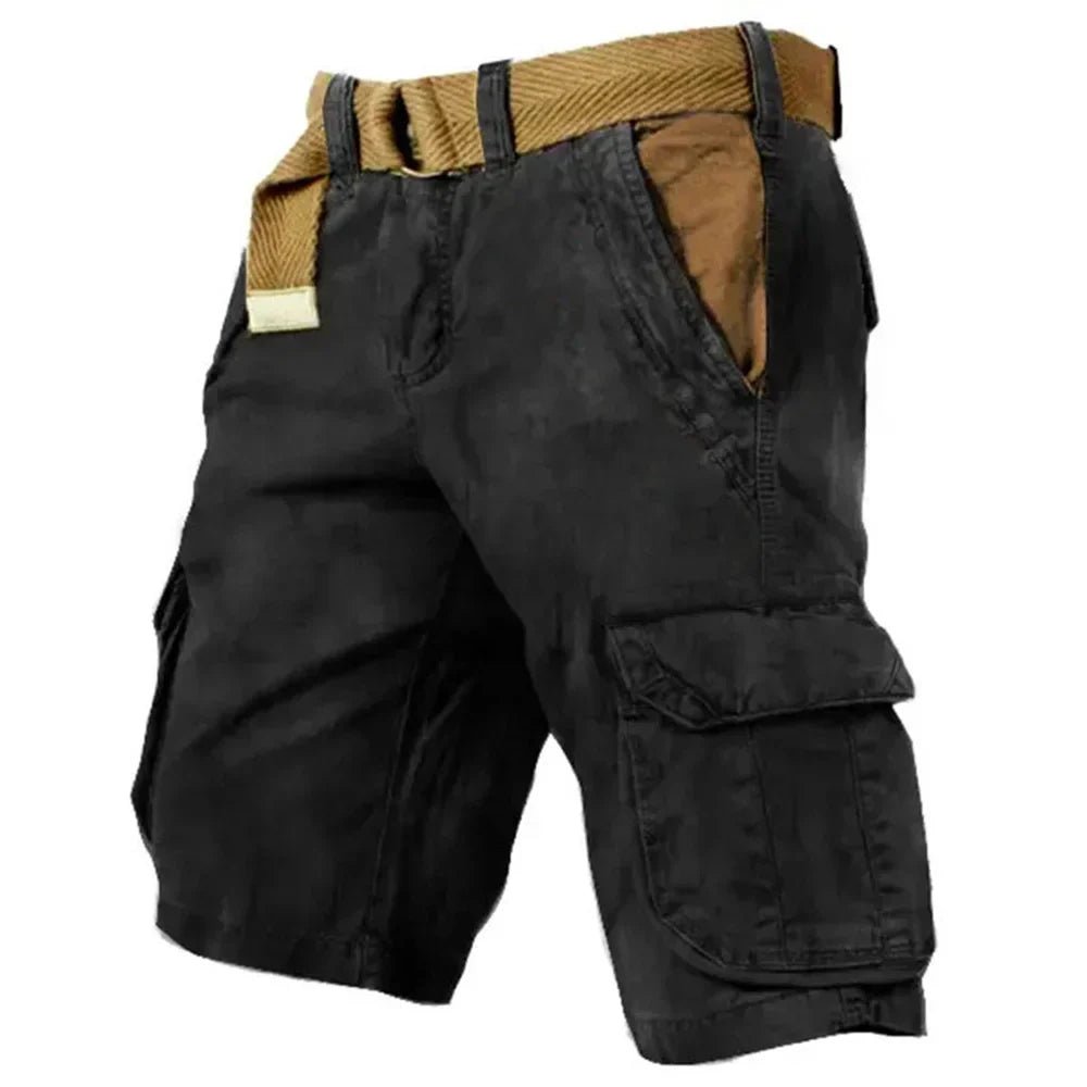 Men's Cargo Shorts — Relaxed Fit Adjustable Waist Multi - Pocket - Hudson Harper - Men Shorts