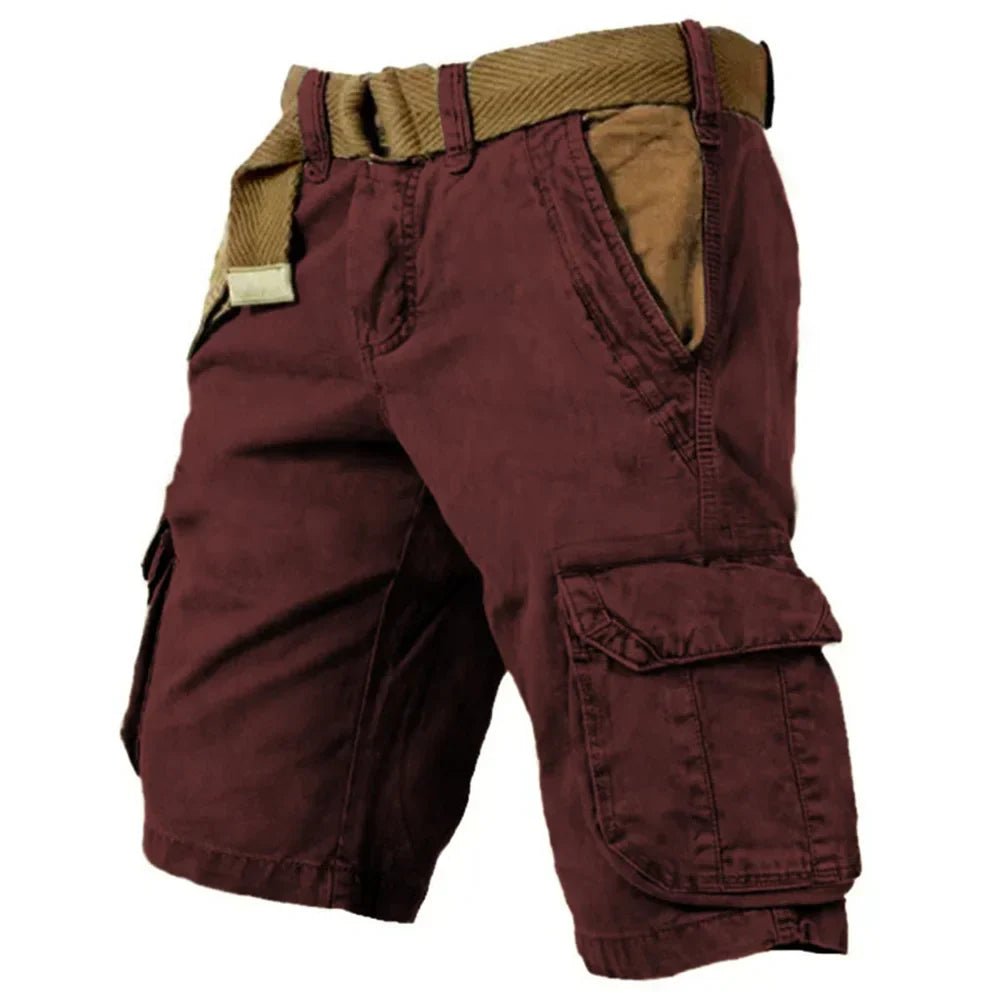 Men's Cargo Shorts — Relaxed Fit Adjustable Waist Multi - Pocket - Hudson Harper - Men Shorts
