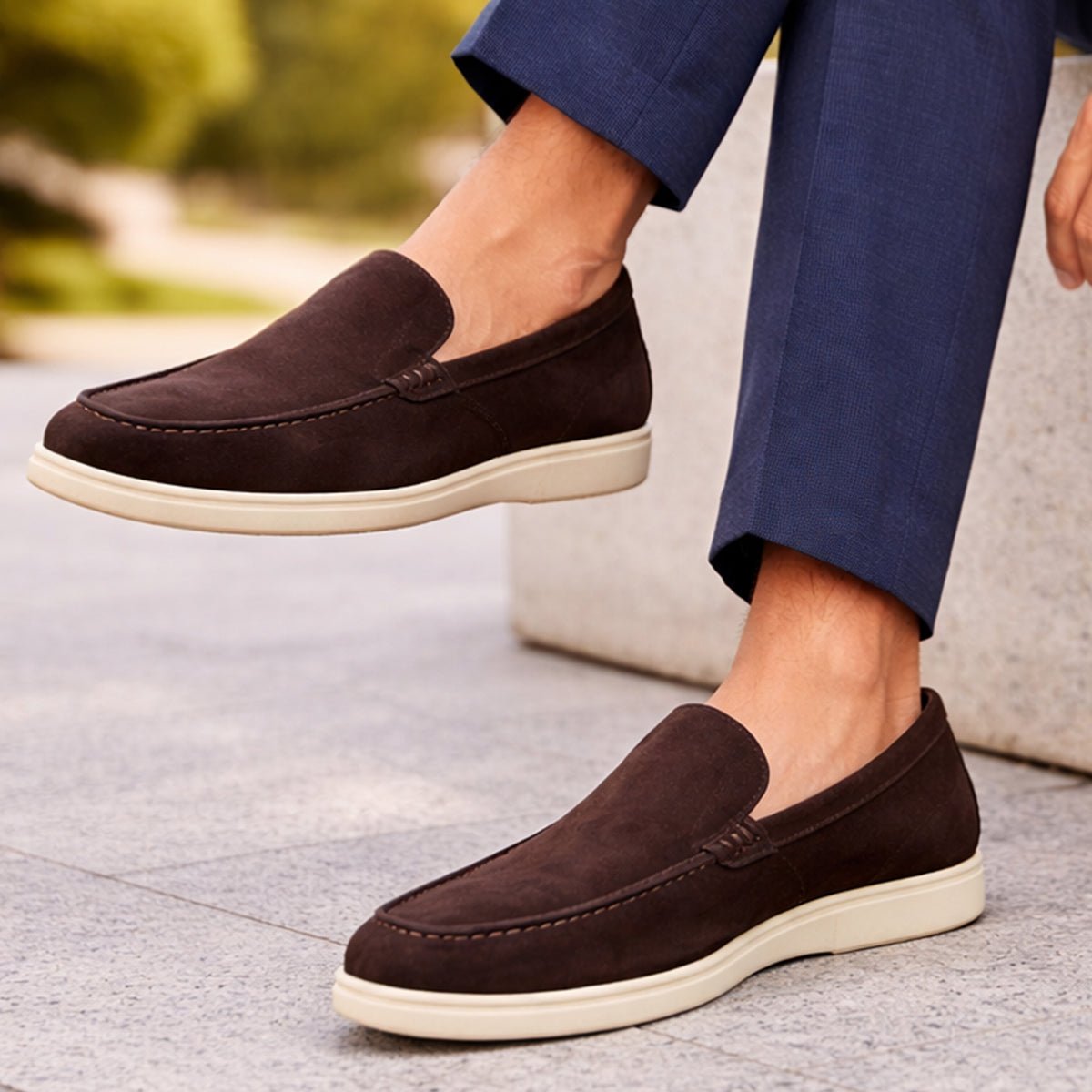 Men's Casual Slip - On Loafers — Rubber Sole Comfort - Hudson Harper - Men Shoes