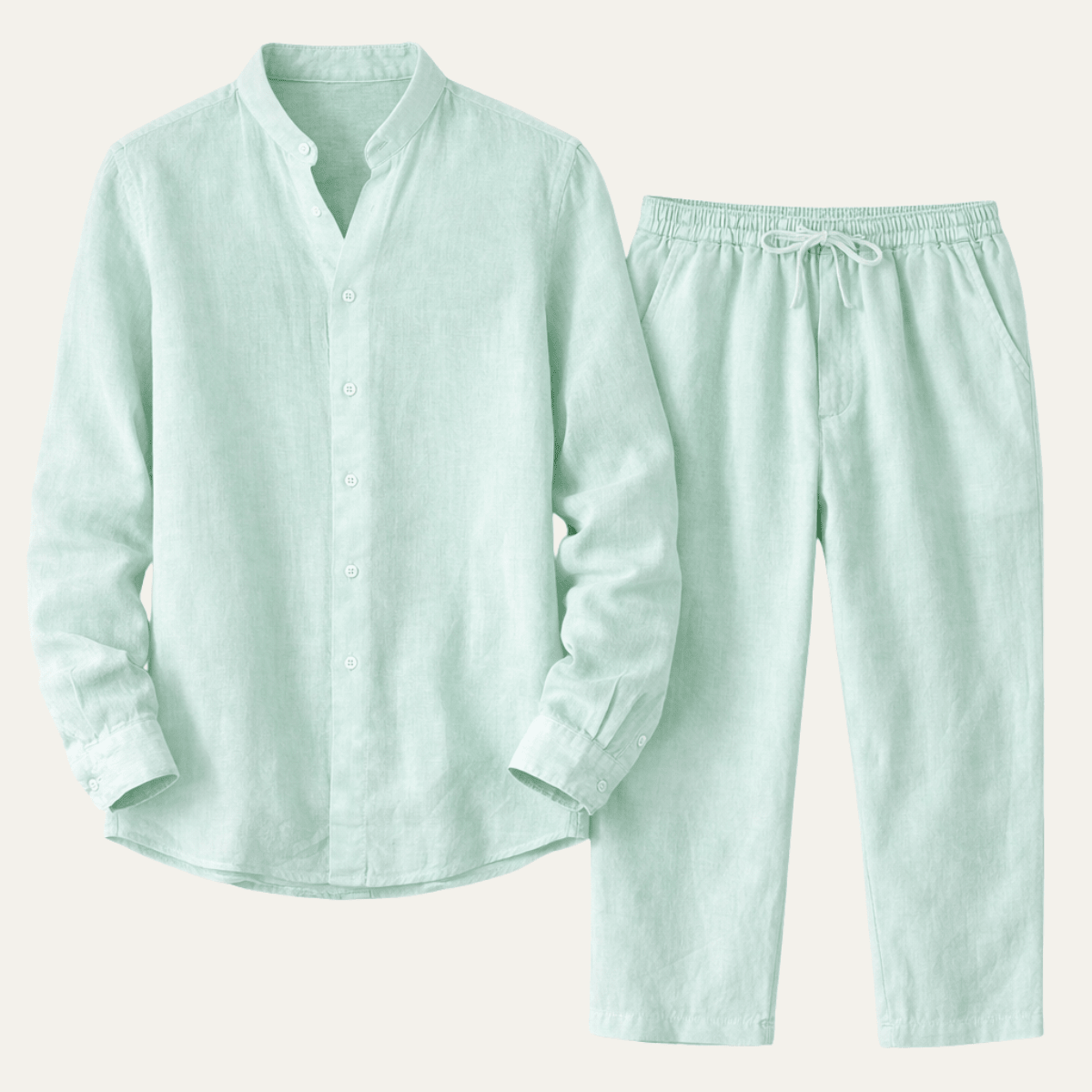 Men's Clothing Set — Loose Fit Long Sleeve Button Closure - Hudson Harper - Men Set