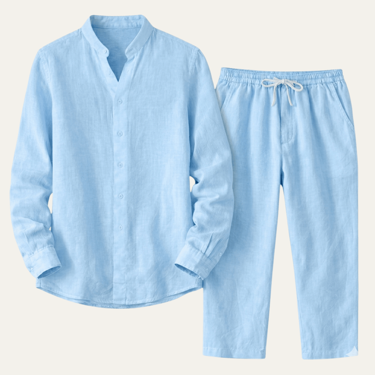 Men's Clothing Set — Loose Fit Long Sleeve Button Closure - Hudson Harper - Men Set