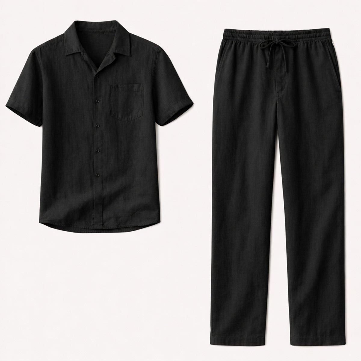 Men's Clothing Set — Relaxed Fit Textured Shirt & Trousers - Hudson Harper - Men Set
