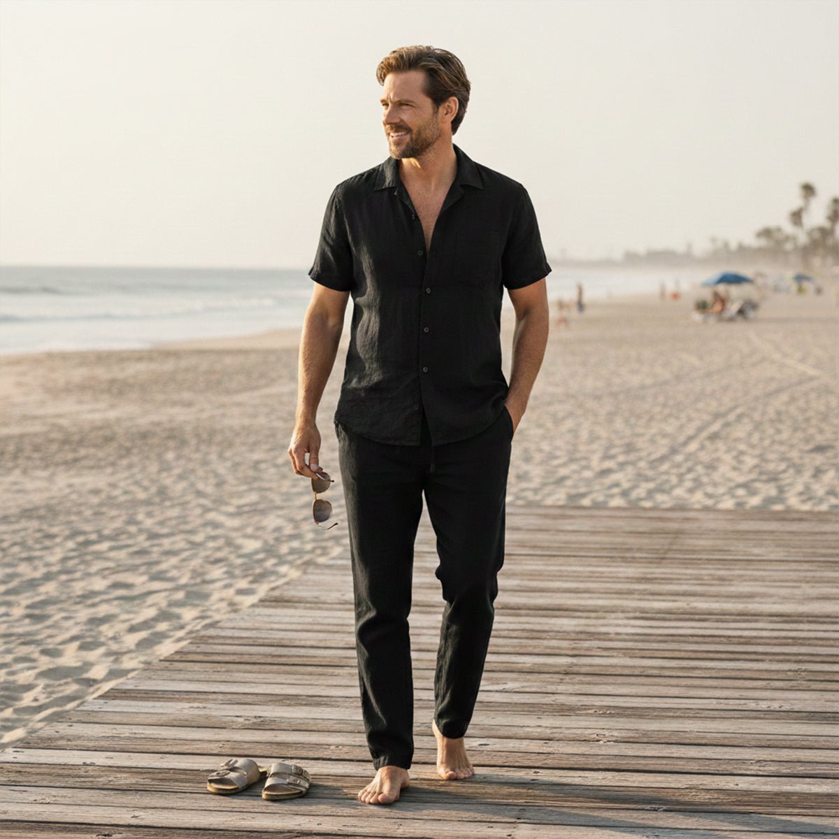 Men's Clothing Set — Relaxed Fit Textured Shirt & Trousers - Hudson Harper - Men Set