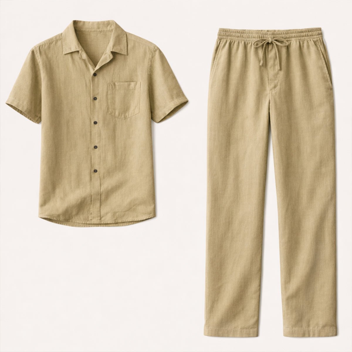Men's Clothing Set — Relaxed Fit Textured Shirt & Trousers - Hudson Harper - Men Set