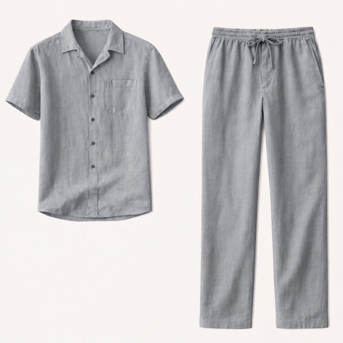 Men's Clothing Set — Relaxed Fit Textured Shirt & Trousers - Hudson Harper - Men Set