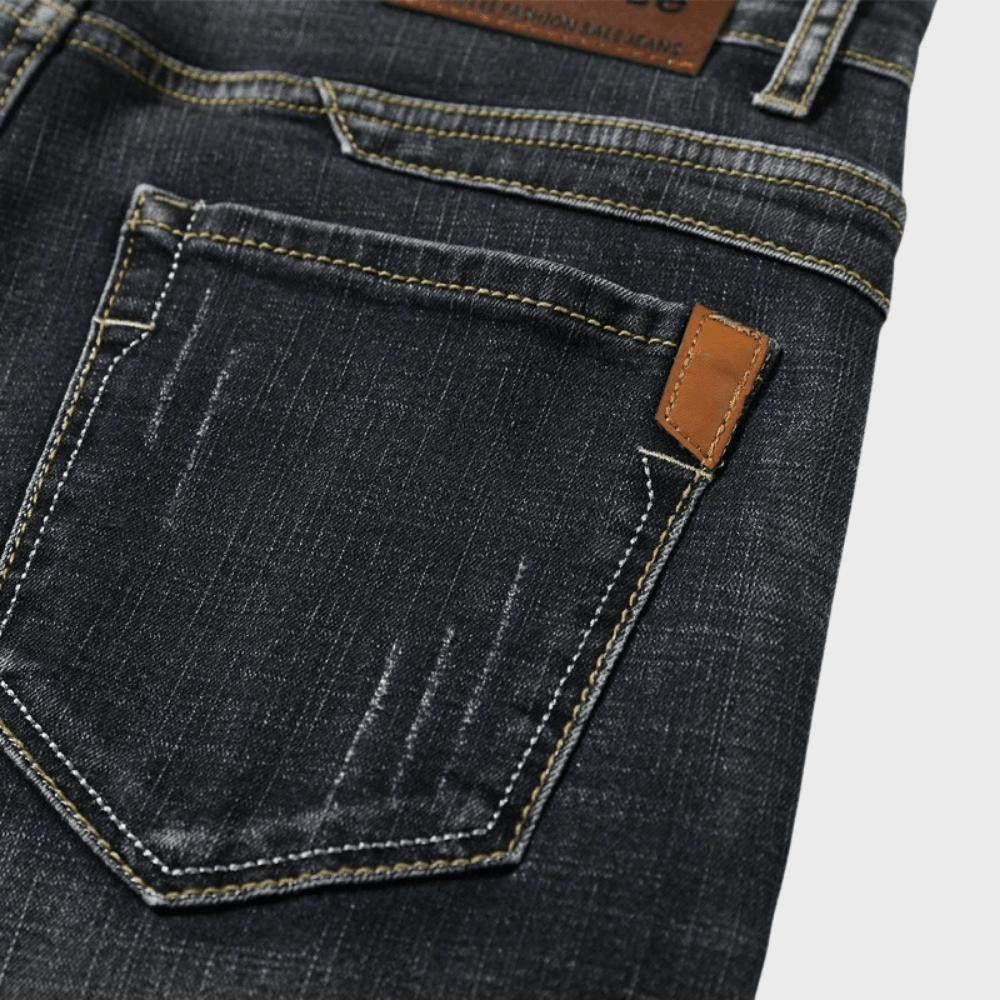 Men's Denim Shorts — Classic Fit Mid - Rise Waist Pocket Design - Hudson Harper - Men Short