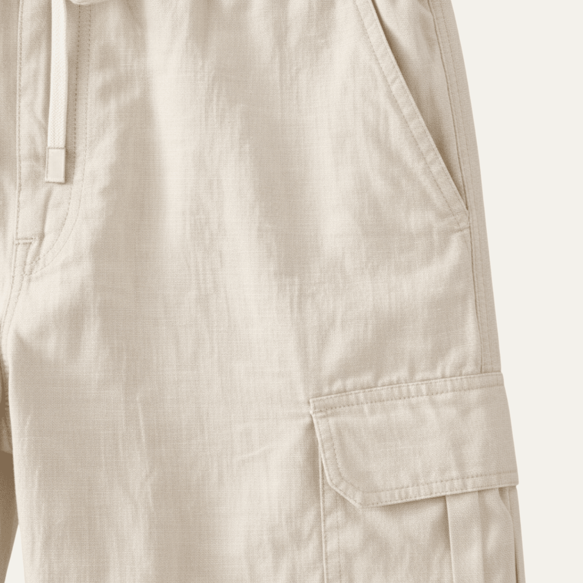 Men's Linen Cargo Trousers - Wide Fit Multi Pocket Design - Hudson Harper - Men Pants