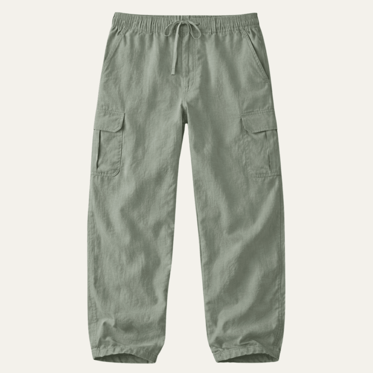 Men's Linen Cargo Trousers - Wide Fit Multi Pocket Design - Hudson Harper - Men Pants