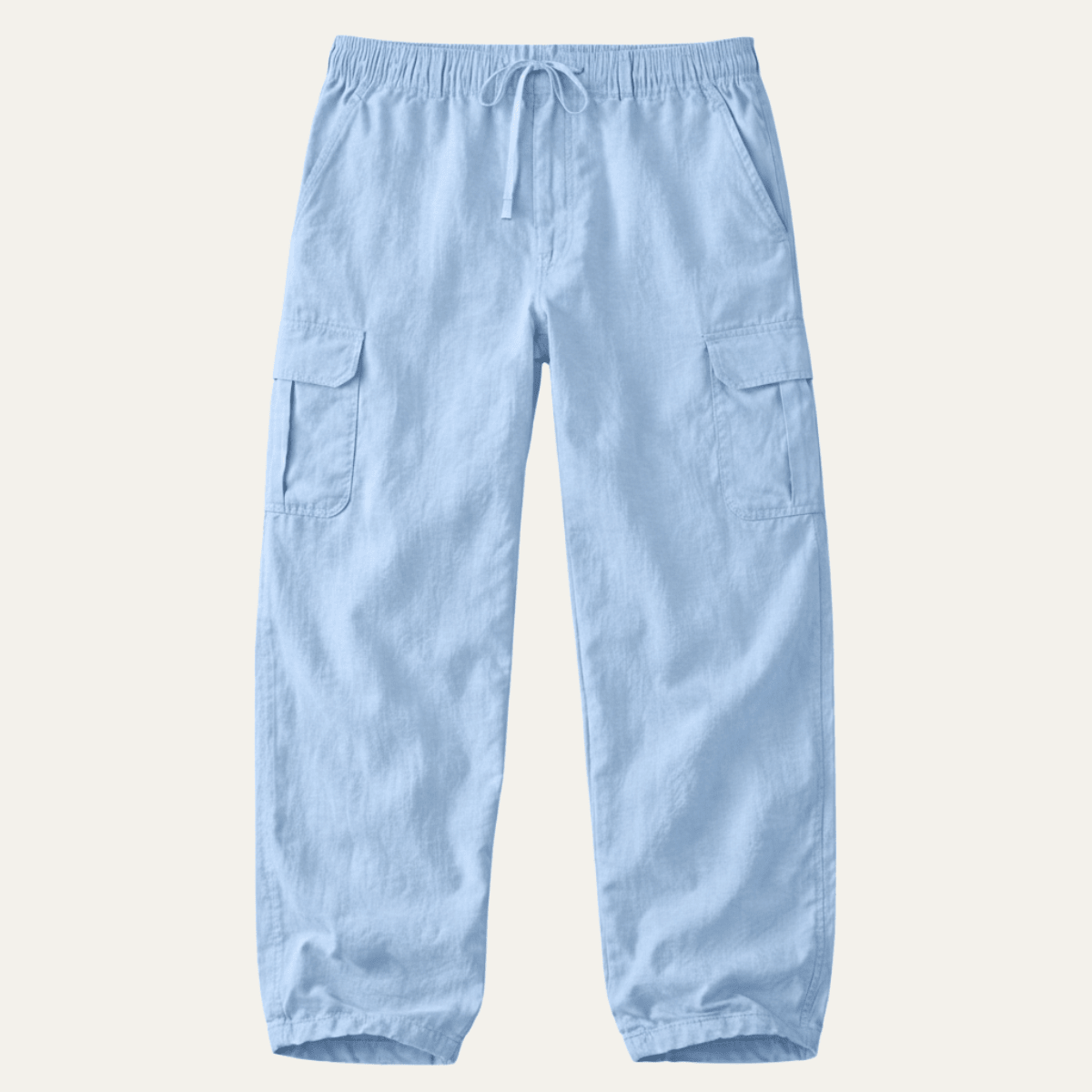 Men's Linen Cargo Trousers - Wide Fit Multi Pocket Design - Hudson Harper - Men Pants
