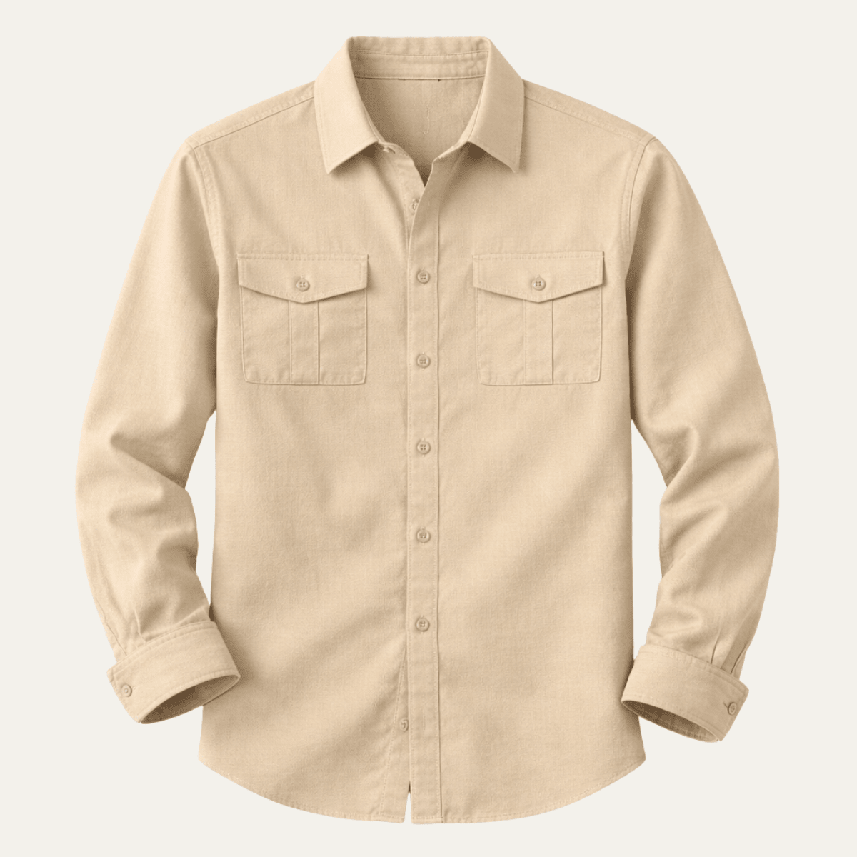 Men's Linen Shirt - Loose Fit Long Sleeve Button Closure - Hudson Harper - Men Shirt