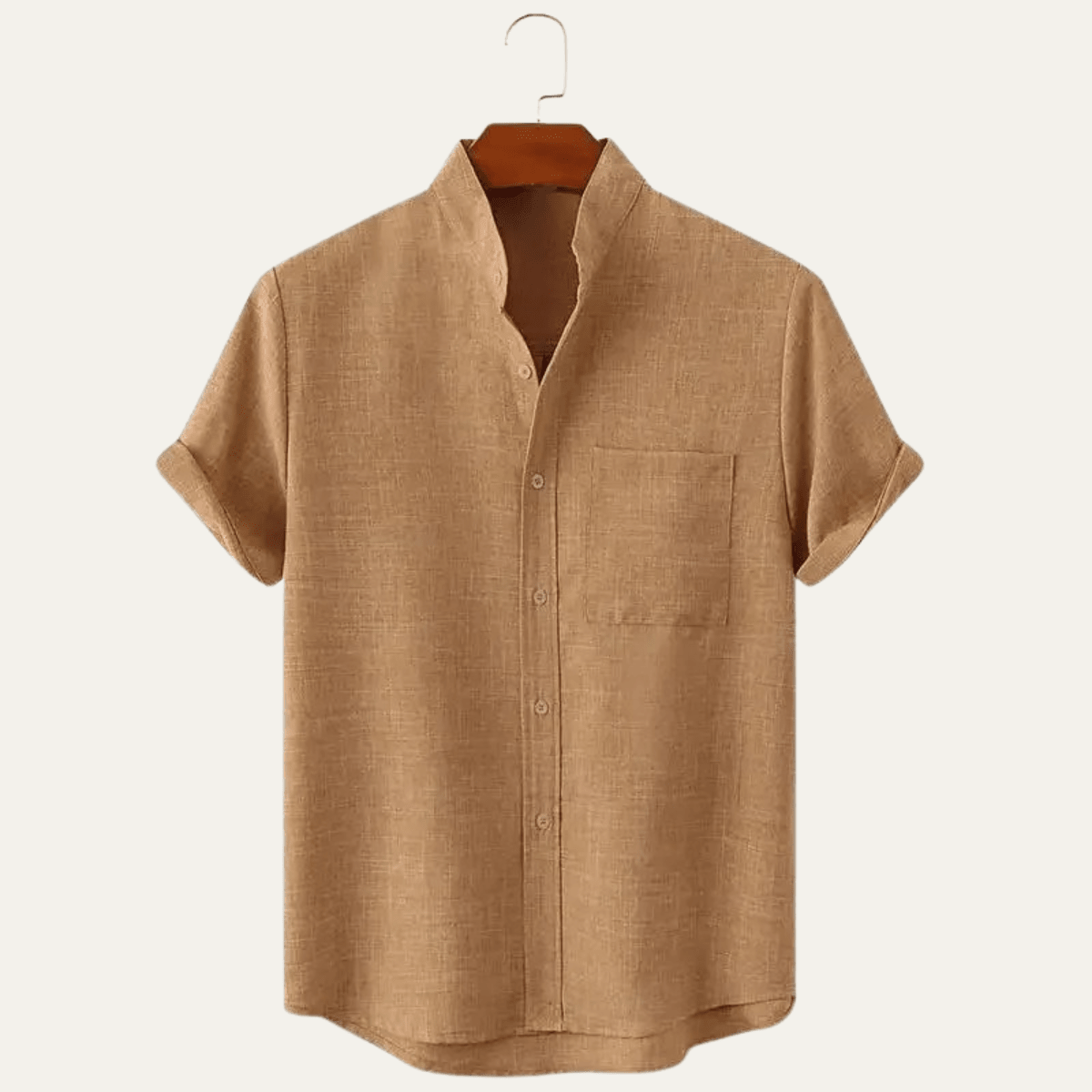 Men's Linen Shirt - Oversize Fit Short Sleeve Straight Cut - Hudson Harper - Men Shirt