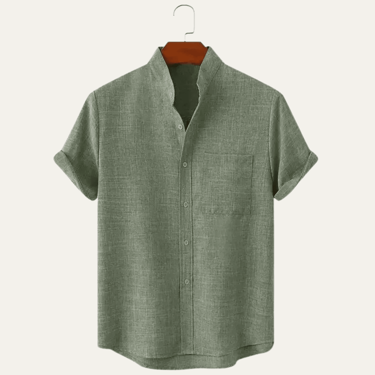 Men's Linen Shirt - Oversize Fit Short Sleeve Straight Cut - Hudson Harper - Men Shirt