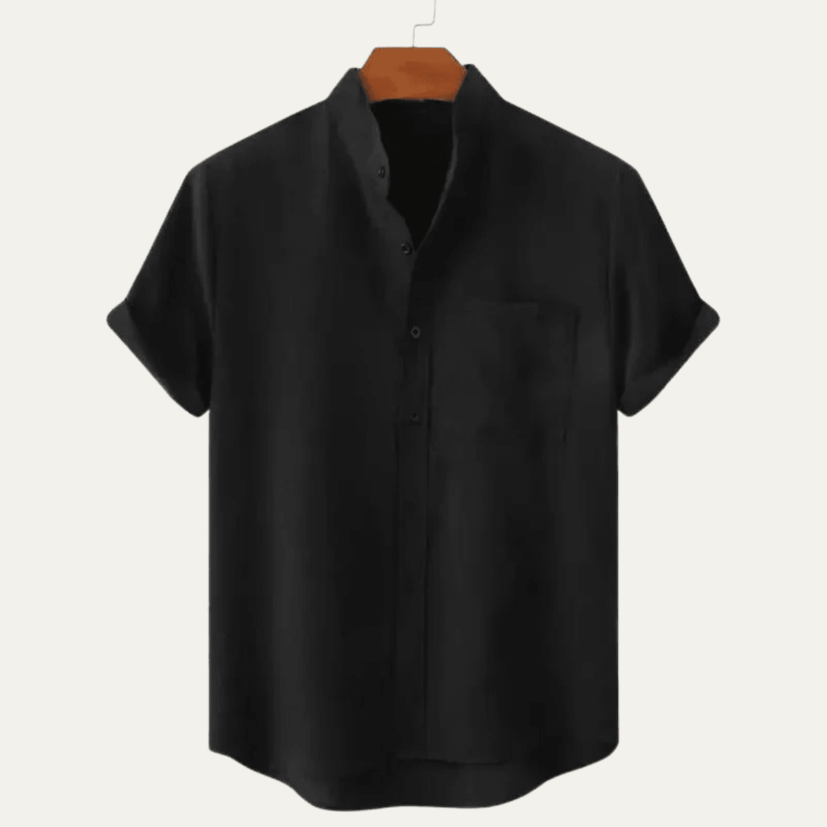 Men's Linen Shirt - Oversized Fit Short Sleeve Button Front - Hudson Harper - Men Shirt