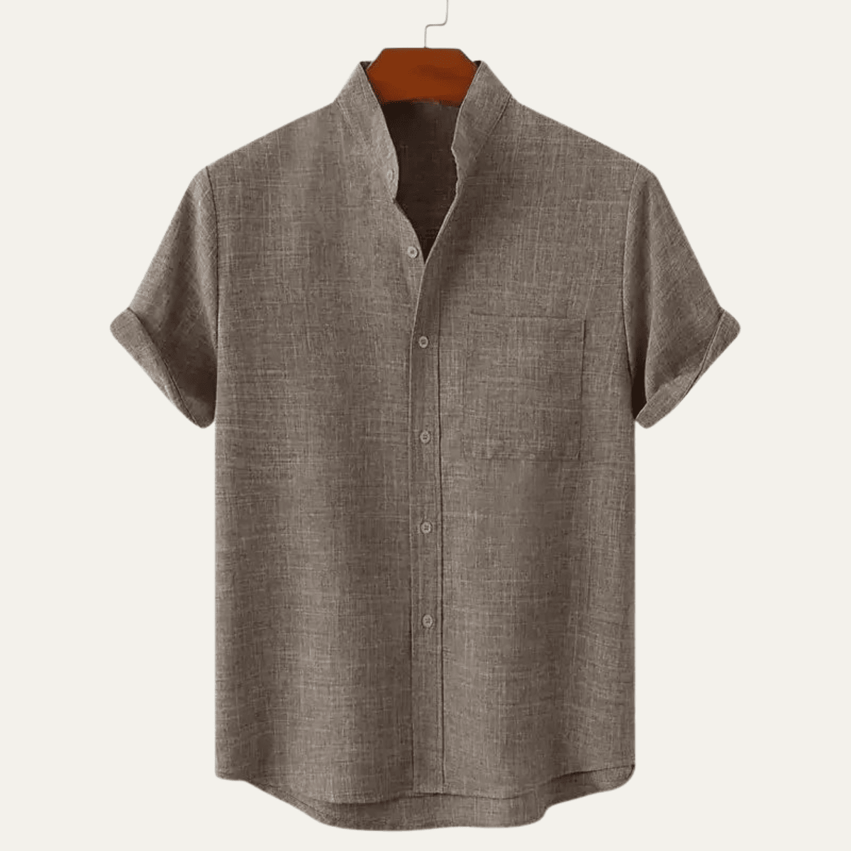 Men's Linen Shirt - Oversized Fit Short Sleeve Button Front - Hudson Harper - Men Shirt