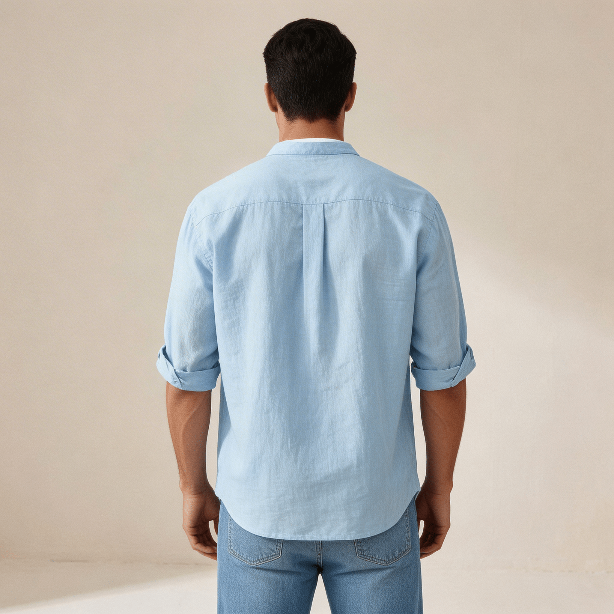 Men's Linen Shirt - Relaxed Fit Three Quarter Sleeve Button Front - Hudson Harper - Men Shirt