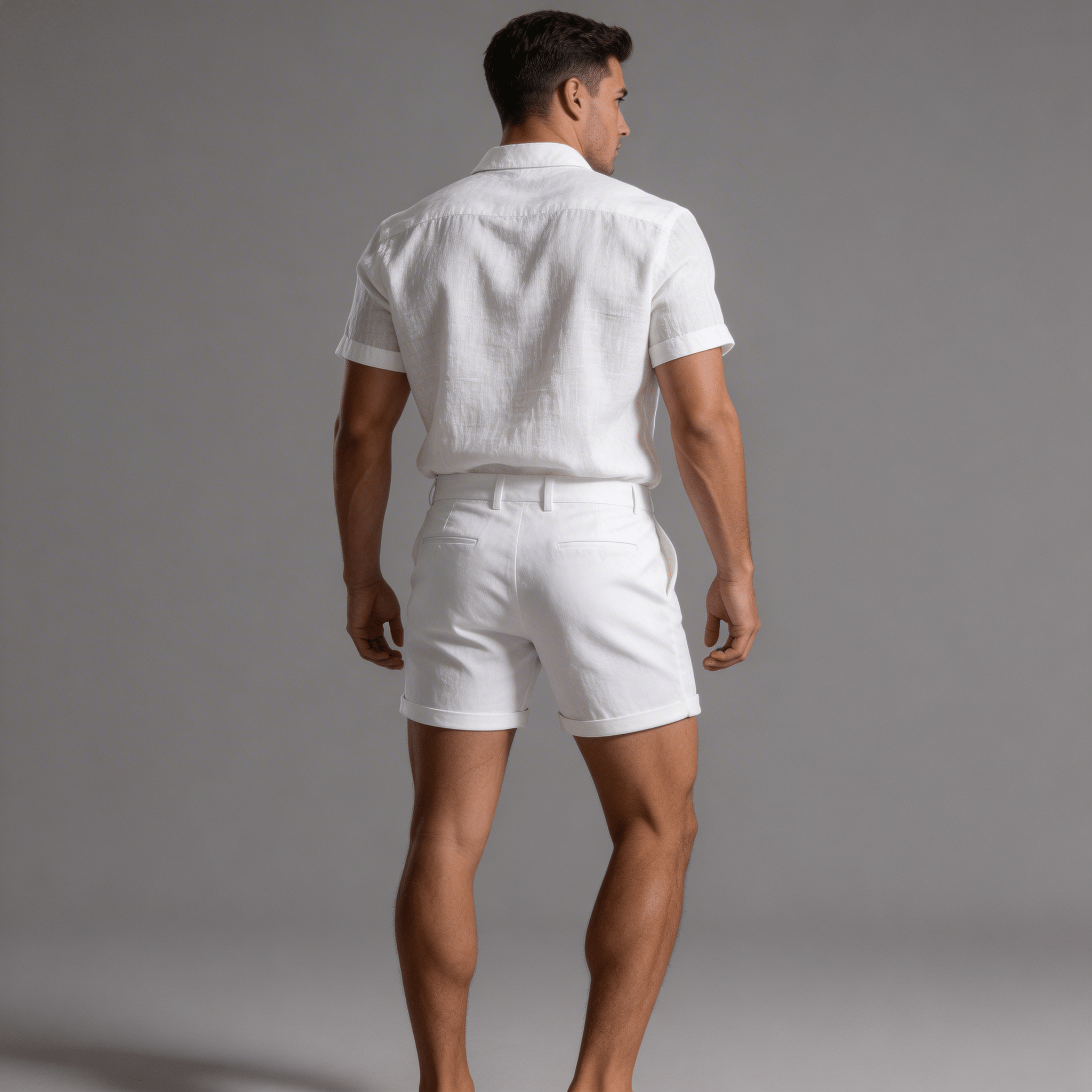 Men's Linen Shorts - Contoured Fit Tailored Shape Short Length - Hudson Harper - Men Shorts