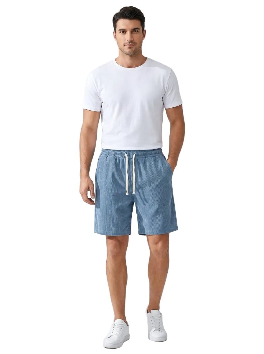 Men's Linen Shorts - Loose Fit Short Length Pull - On Closure - Hudson Harper - Men Shorts