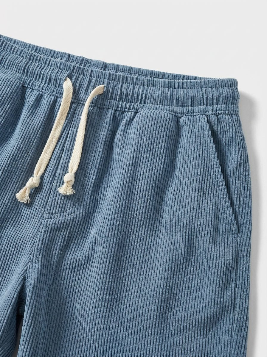 Men's Linen Shorts - Loose Fit Short Length Pull - On Closure - Hudson Harper - Men Shorts