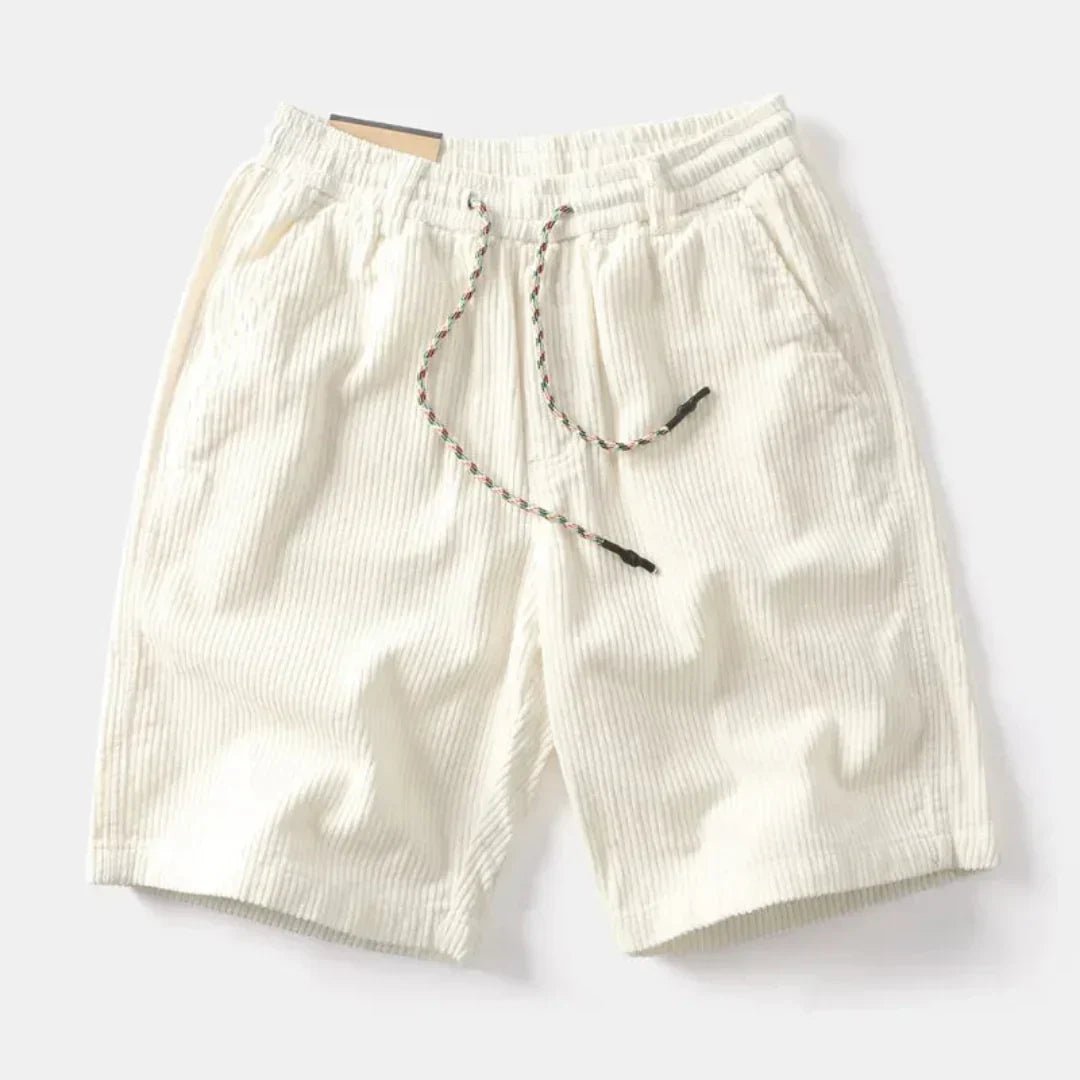 Men's Linen Shorts - Relaxed Fit Above Knee Elastic Waistband - Hudson Harper - Men Shorts