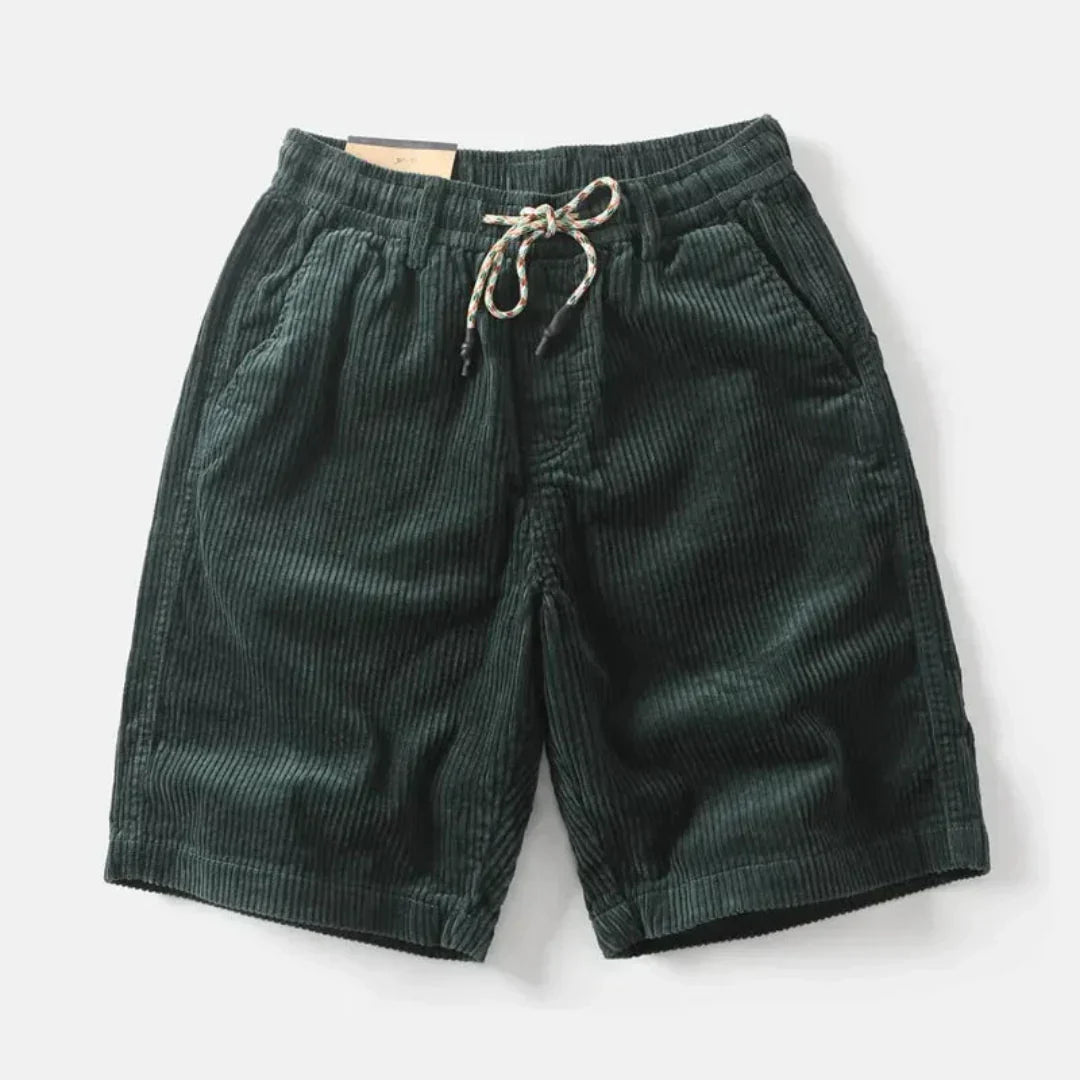 Men's Linen Shorts - Relaxed Fit Above Knee Elastic Waistband - Hudson Harper - Men Shorts