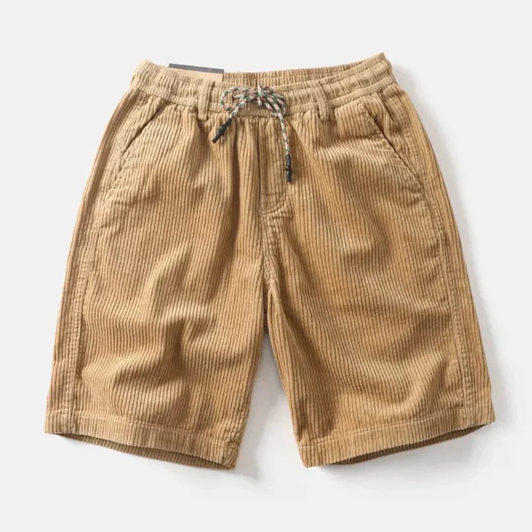 Men's Linen Shorts - Relaxed Fit Above Knee Elastic Waistband - Hudson Harper - Men Shorts