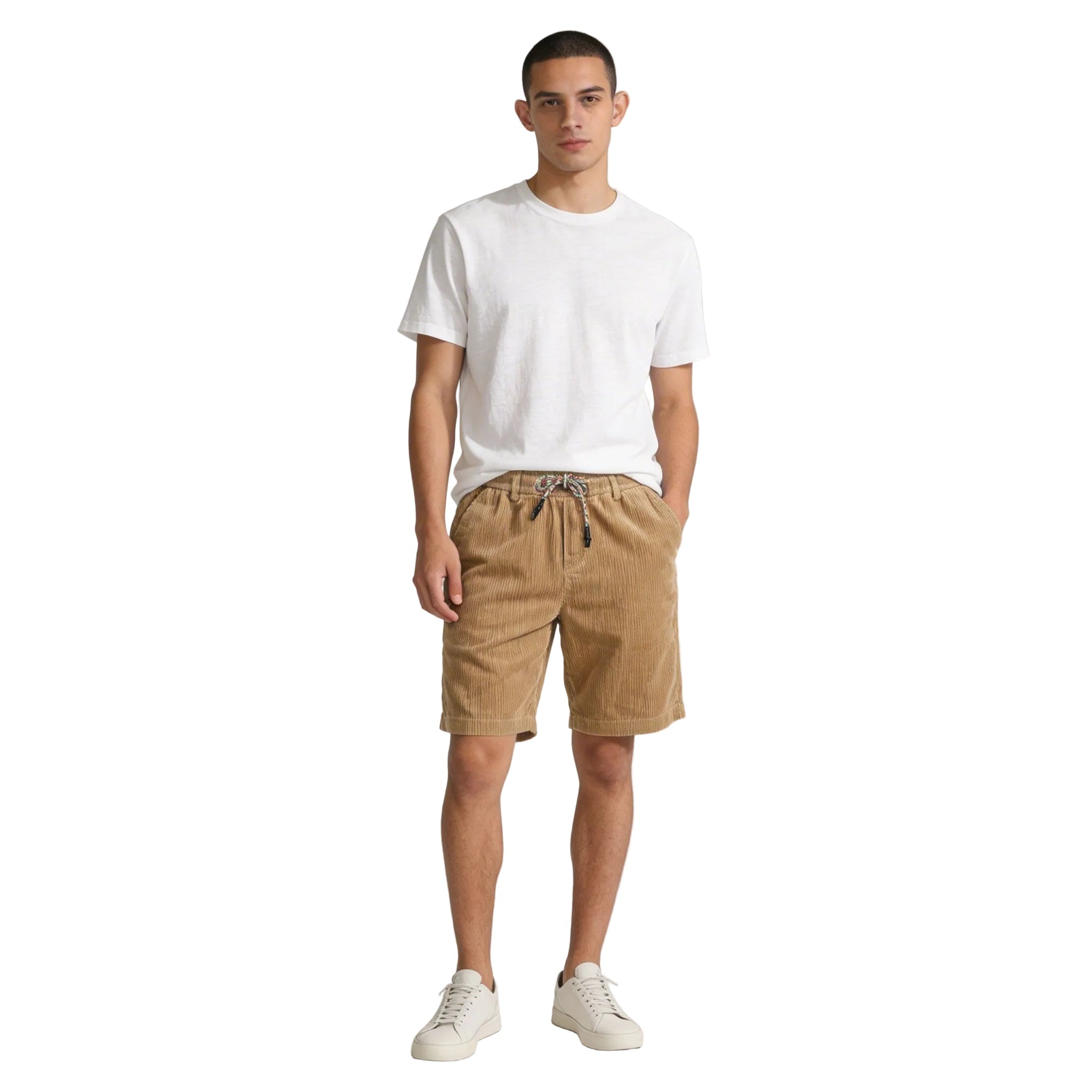 Men's Linen Shorts - Relaxed Fit Above Knee Elastic Waistband - Hudson Harper - Men Shorts