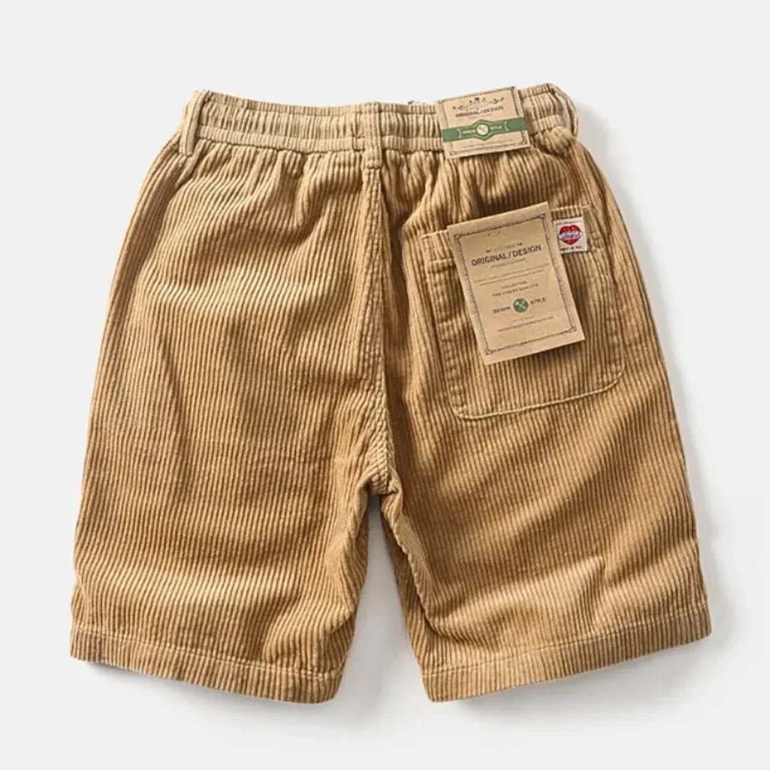 Men's Linen Shorts - Relaxed Fit Above Knee Elastic Waistband - Hudson Harper - Men Shorts