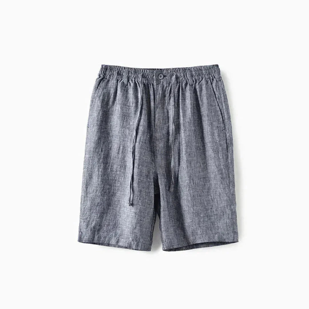 Men's Linen Shorts - Relaxed Fit Elasticated Drawstring Waistband - Hudson Harper - Men Shorts