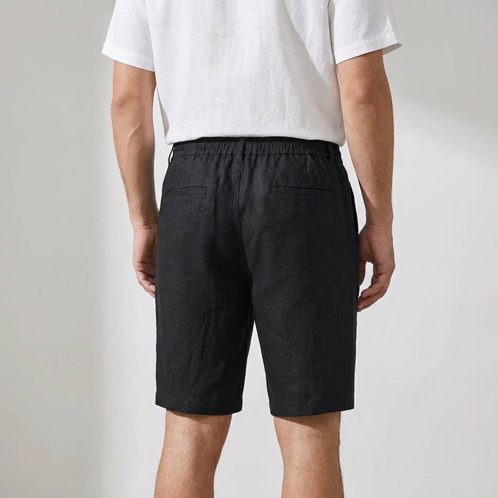 Men's Linen Shorts - Relaxed Fit Elasticated Drawstring Waistband - Hudson Harper - Men Shorts