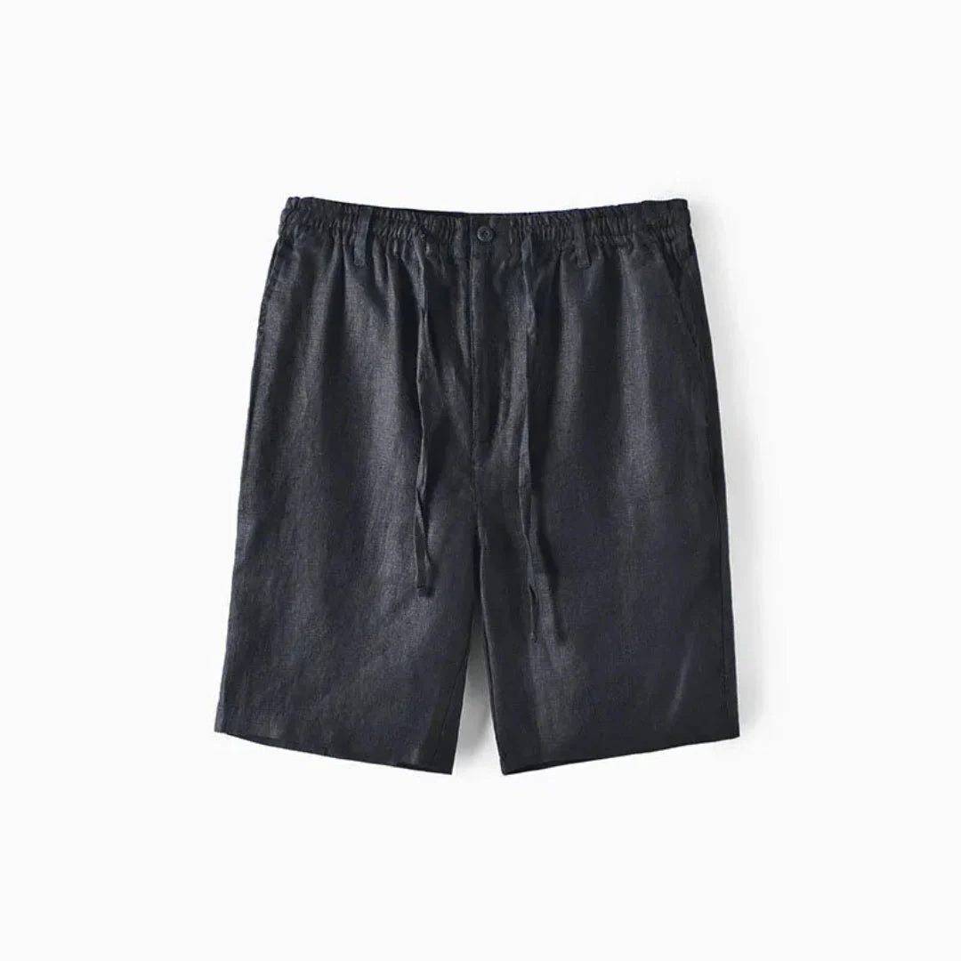 Men's Linen Shorts - Relaxed Fit Elasticated Drawstring Waistband - Hudson Harper - Men Shorts