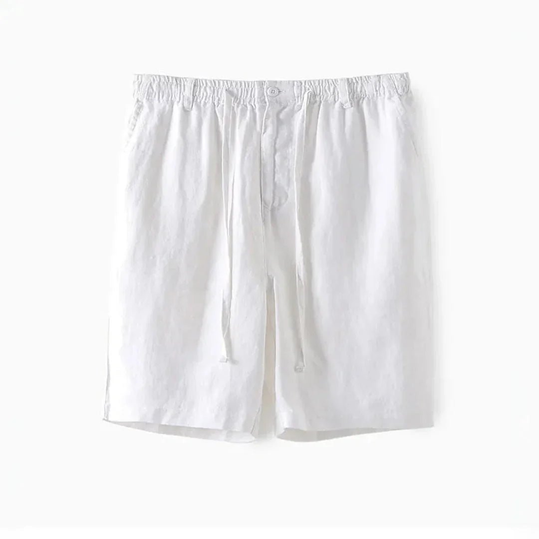 Men's Linen Shorts - Relaxed Fit Elasticated Drawstring Waistband - Hudson Harper - Men Shorts