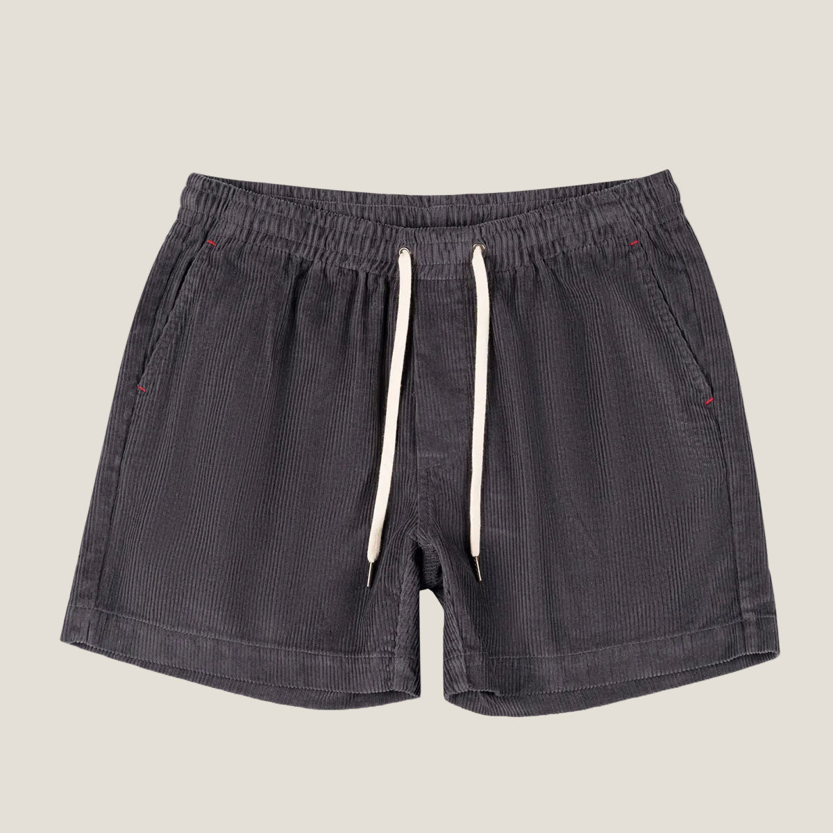 Men's Linen Shorts - Relaxed Fit Mid Length Elastic Waistband - Hudson Harper - Men Shorts
