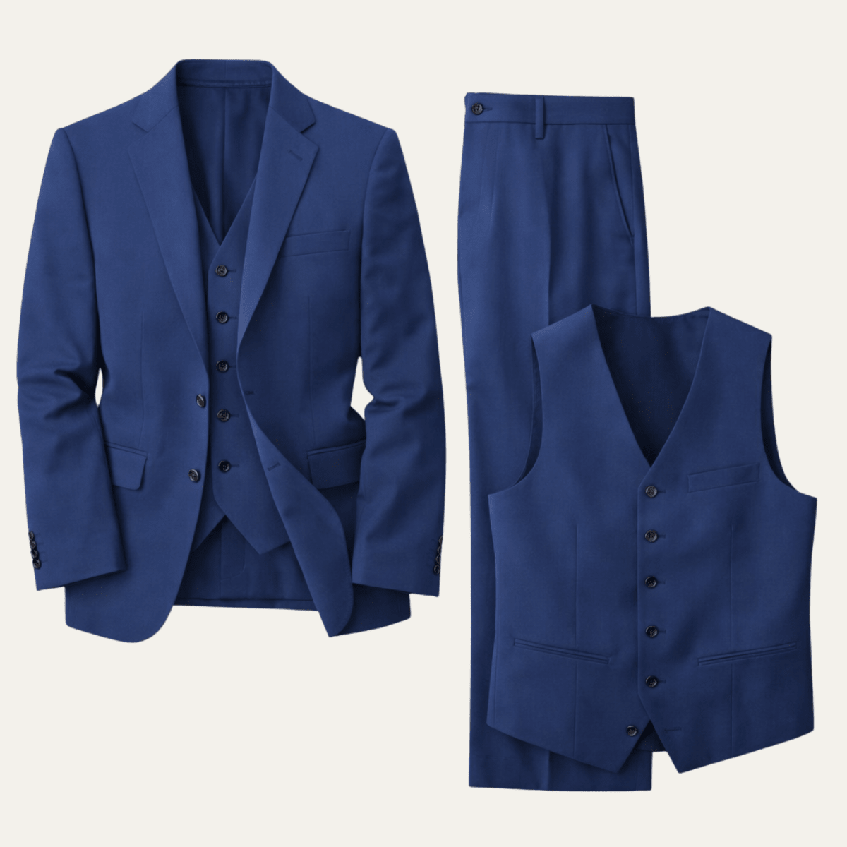 Men's Linen Suit Set - Slim Fit Three - Piece Front Closure - Hudson Harper - Men Suit