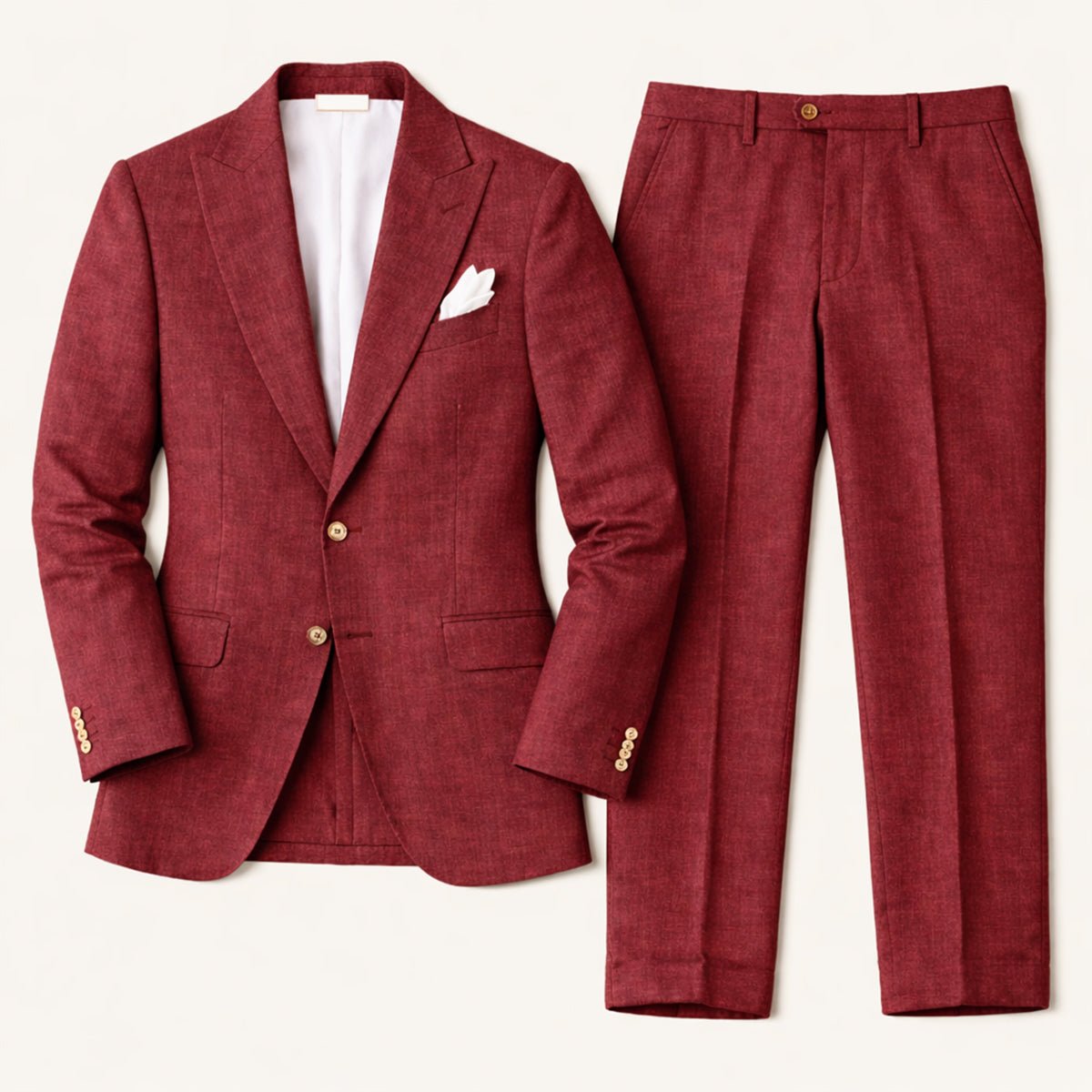 Men's Linen Suit - Tailored Fit Textured Jacket & Trousers - Hudson Harper - Men Suit