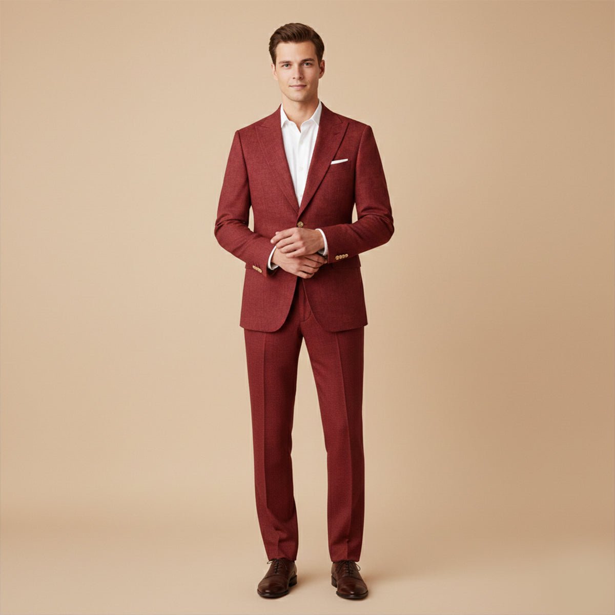 Men's Linen Suit - Tailored Fit Textured Jacket & Trousers - Hudson Harper - Men Suit