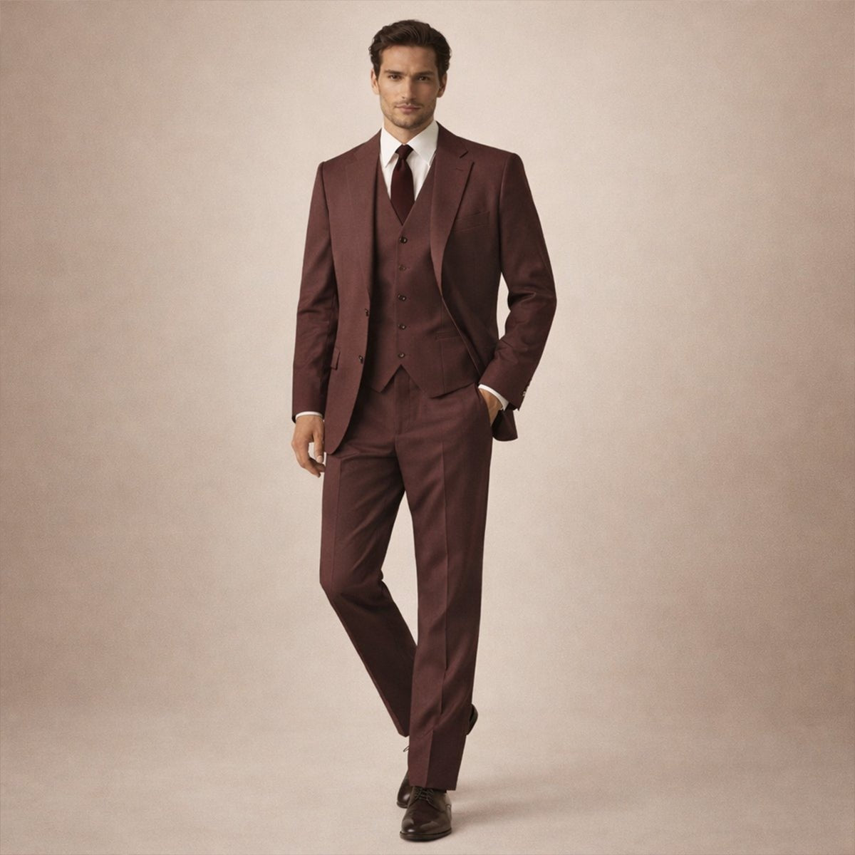 Men's Linen Three - Piece Suit - Tailored Fit Jacket Waistcoat & Trousers - Hudson Harper - Men Suit