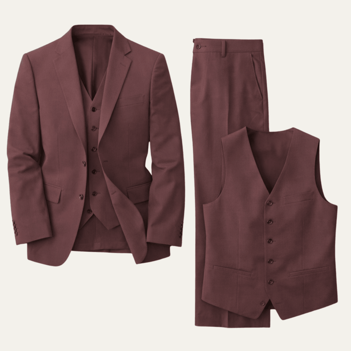 Men's Linen Three - Piece Suit - Tailored Fit Jacket Waistcoat & Trousers - Hudson Harper - Men Suit