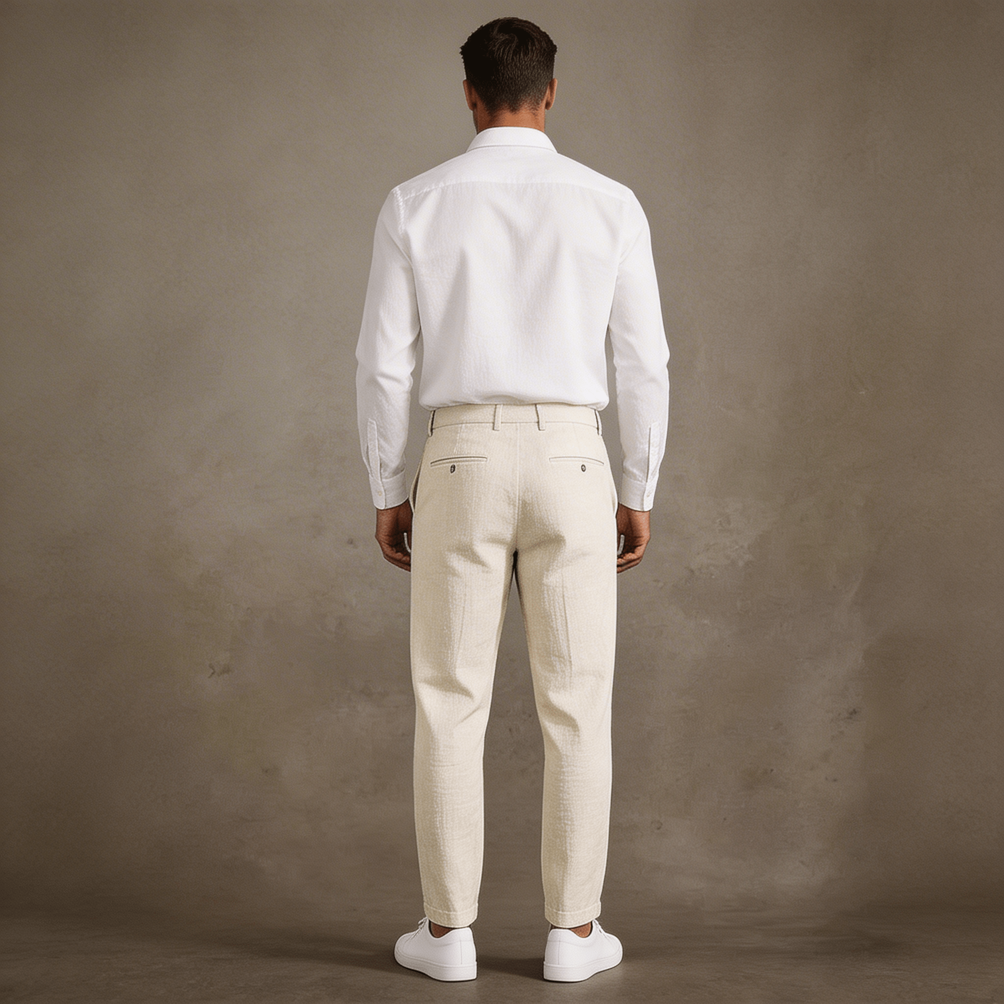 Men's Linen Trousers - Relaxed Fit Straight Leg Button & Zip Closure - Hudson Harper - Men Pants
