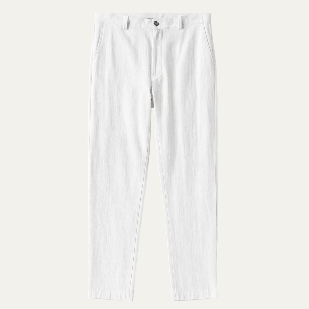 Men's Linen Trousers - Relaxed Fit Straight Leg Button & Zip Closure - Hudson Harper - Men Pants