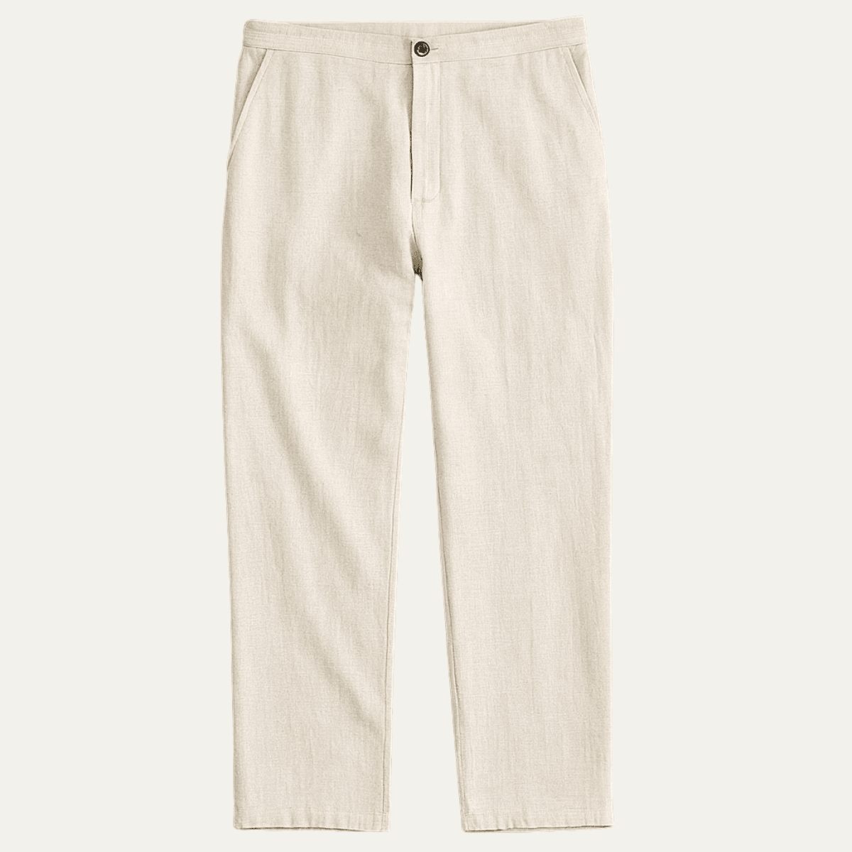 Men's Linen Trousers - Relaxed Fit Straight Leg Button & Zip Closure - Hudson Harper - Men Pants