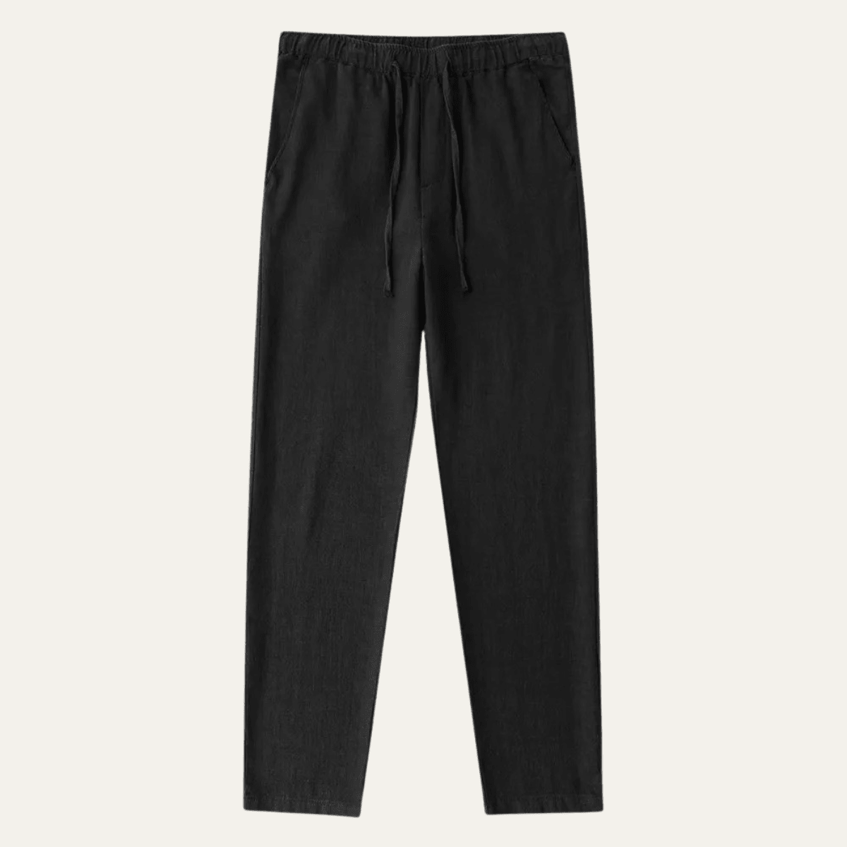 Men's Linen Trousers - Relaxed Fit Straight Leg Drawstring - Hudson Harper - Men Pants