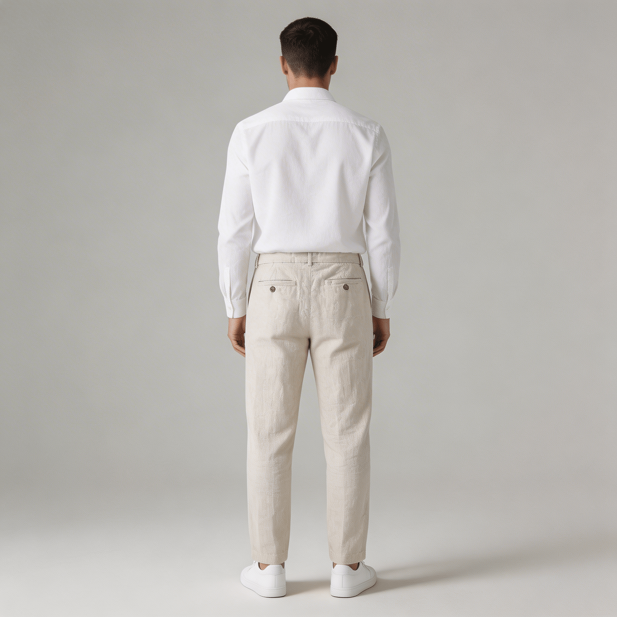 Men's Linen Trousers - Relaxed Fit Straight Leg Minimal - Hudson Harper - Men Pants