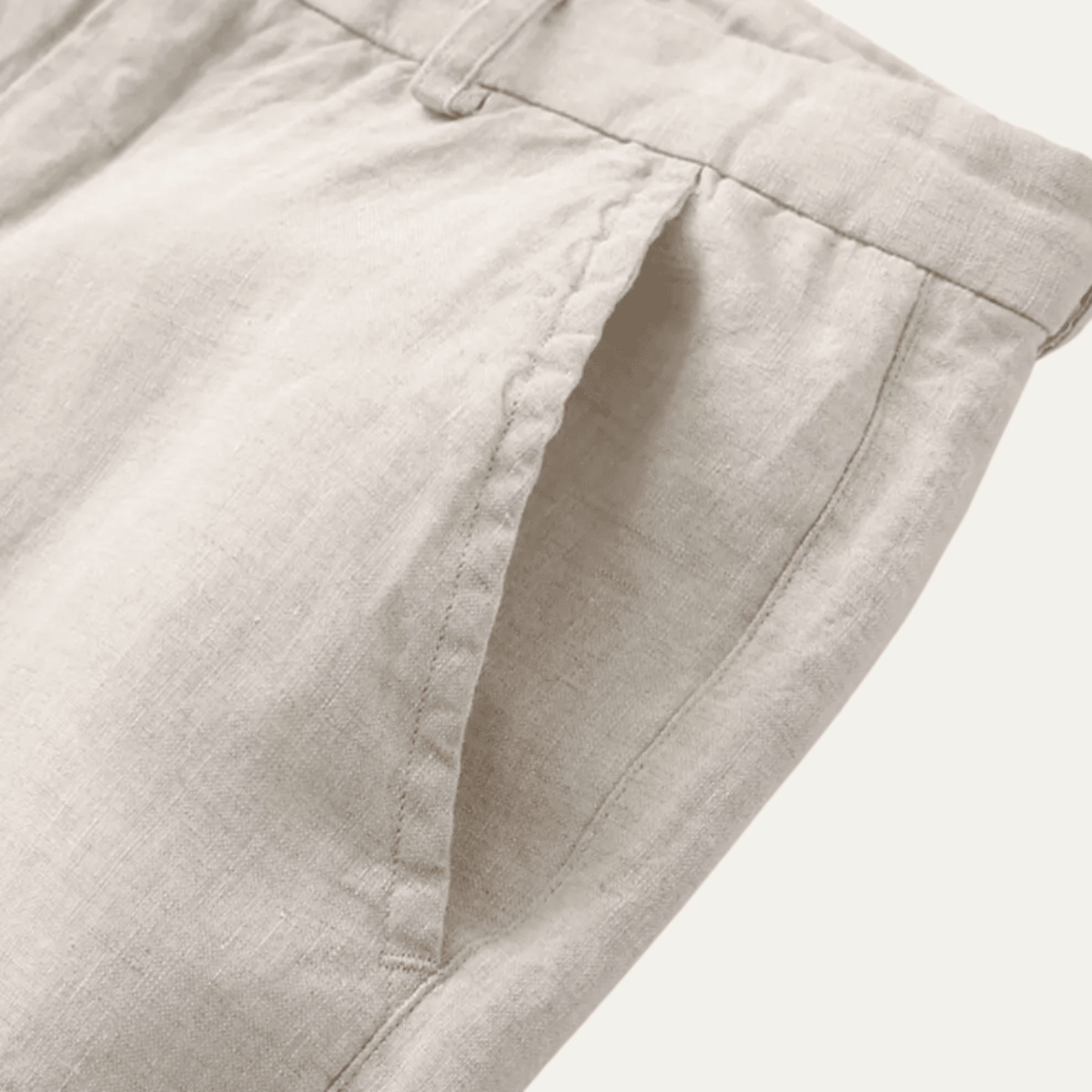 Men's Linen Trousers - Relaxed Fit Straight Leg Minimal - Hudson Harper - Men Pants