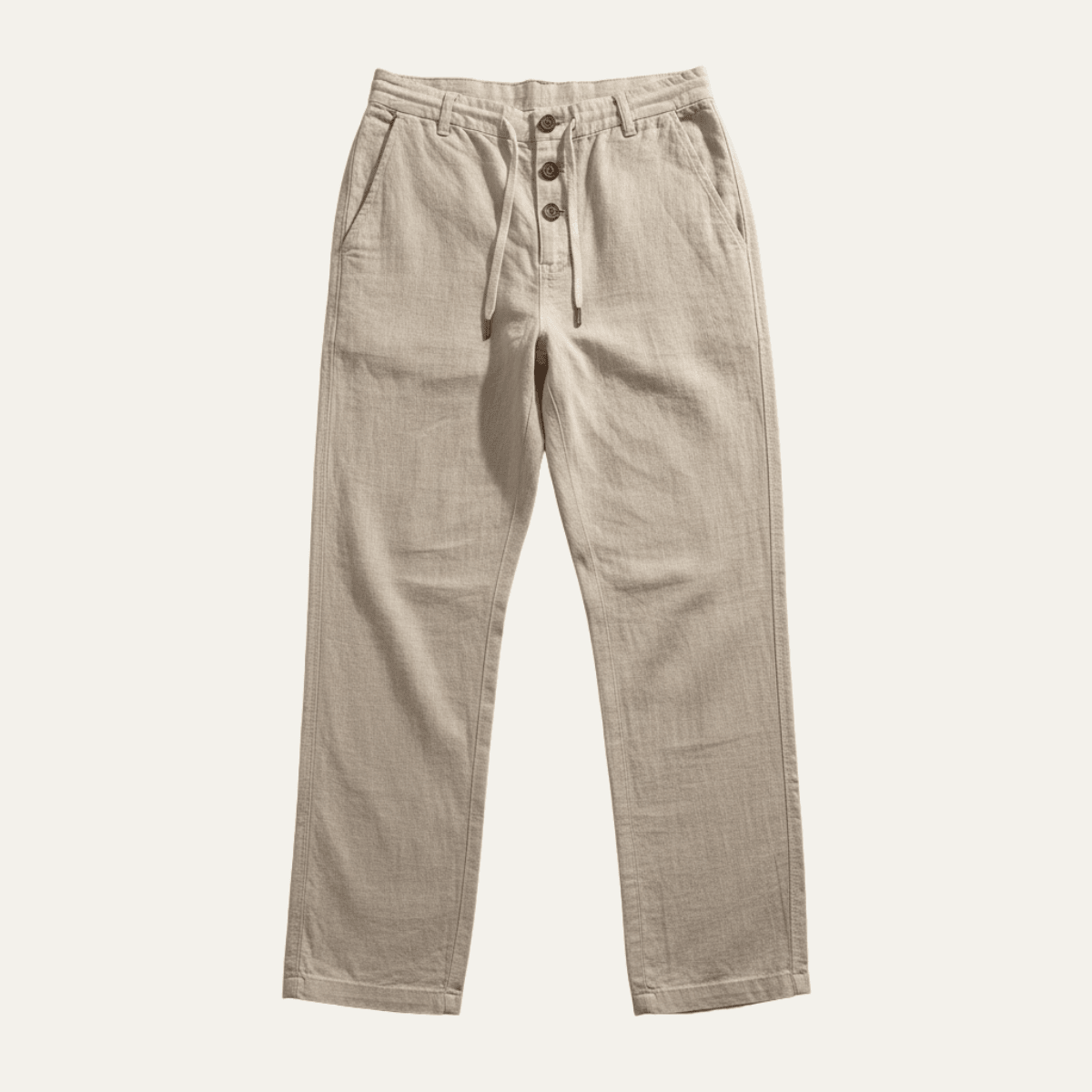 Men's Linen Trousers - Straight Leg Full Length Classic Fit - Hudson Harper - Men Pants