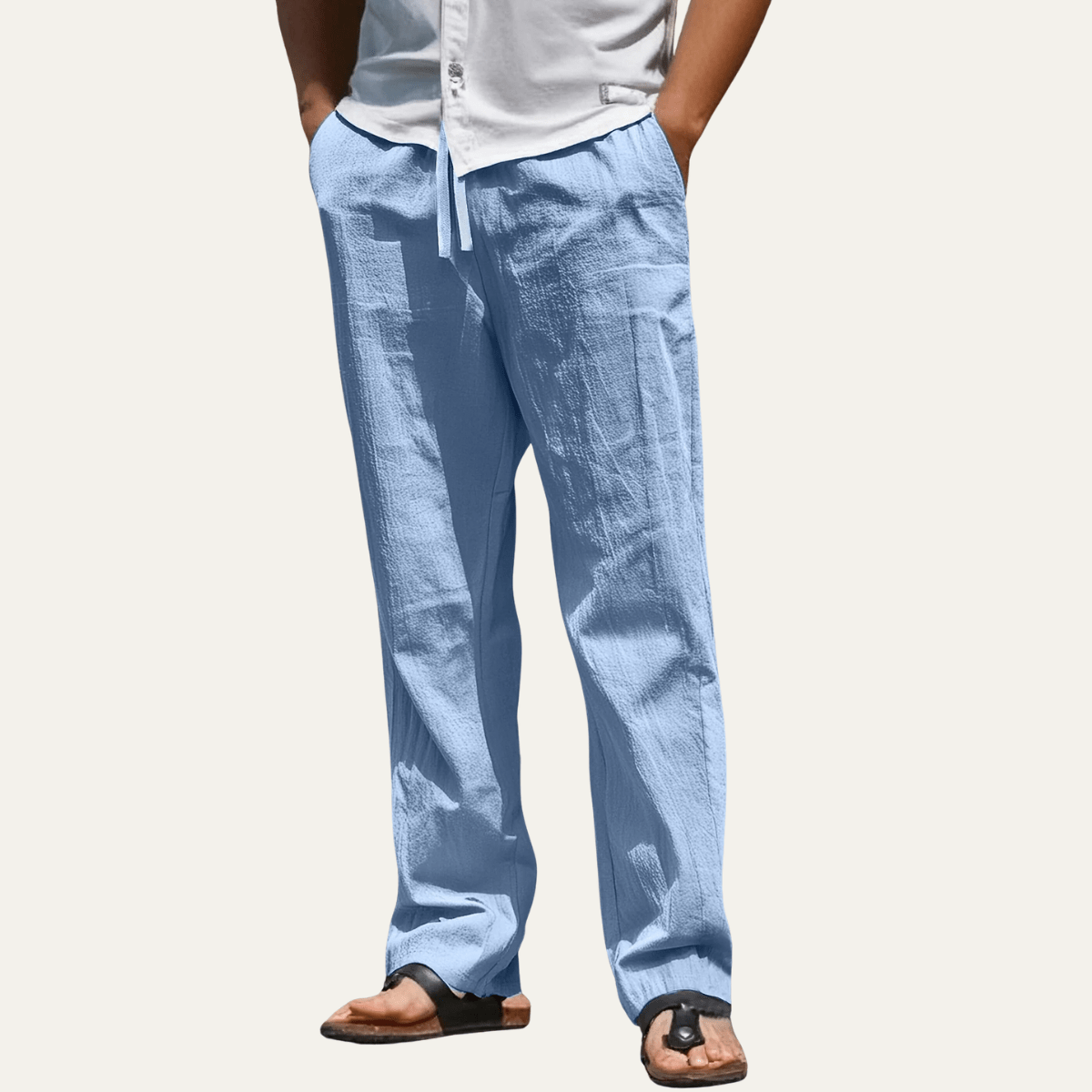 Men's Linen Trousers - Tapered Fit Shaped Leg Design - Hudson Harper - Men Pants